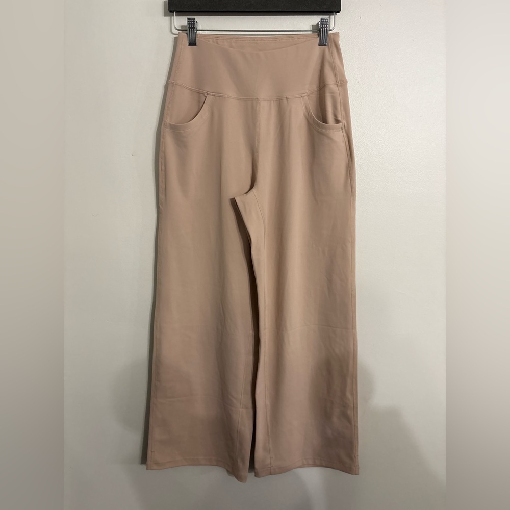 esoft Wide Leg Pants soft blush Size SMALL High Waisted Yoga Work   Pants NEW - Picture 4 of 7